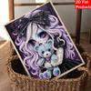 Halloween pearl painting art full pearl handmade diy home decorations purple anime character bear design wall decor craft kit