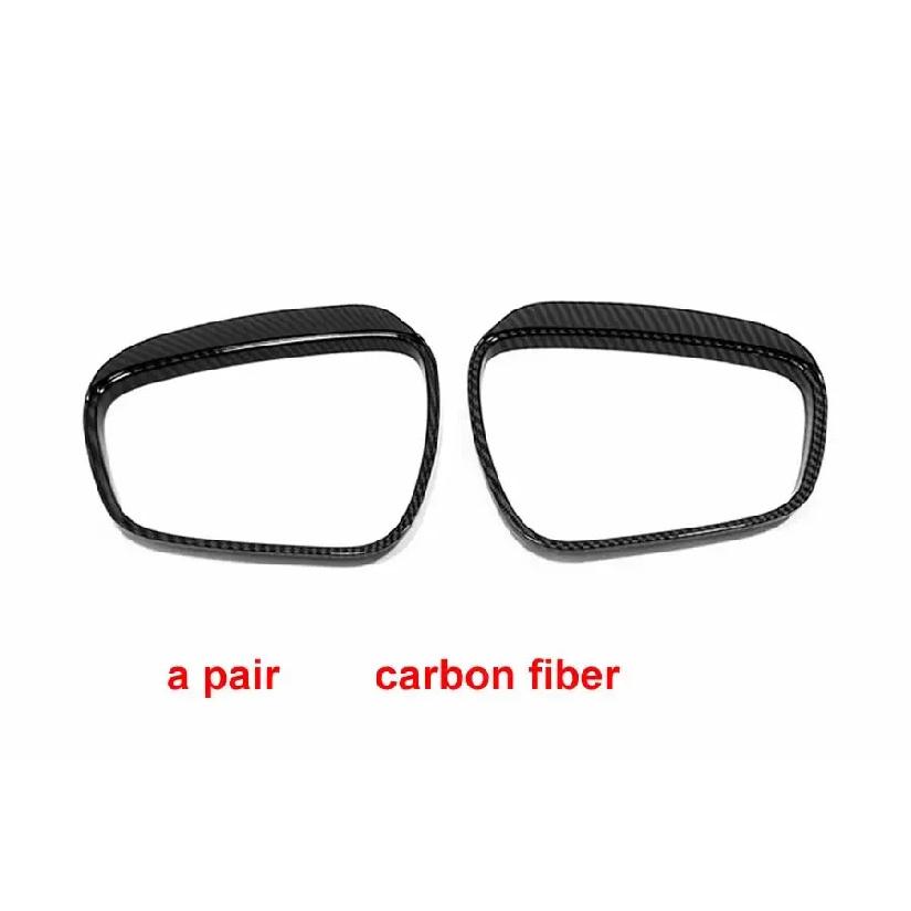 For Ford Escape     2024 Rear Rearview Side Glass Mirror Trim Frame Rain Shield Sun Visor Carbon Fiber 1 Pair
