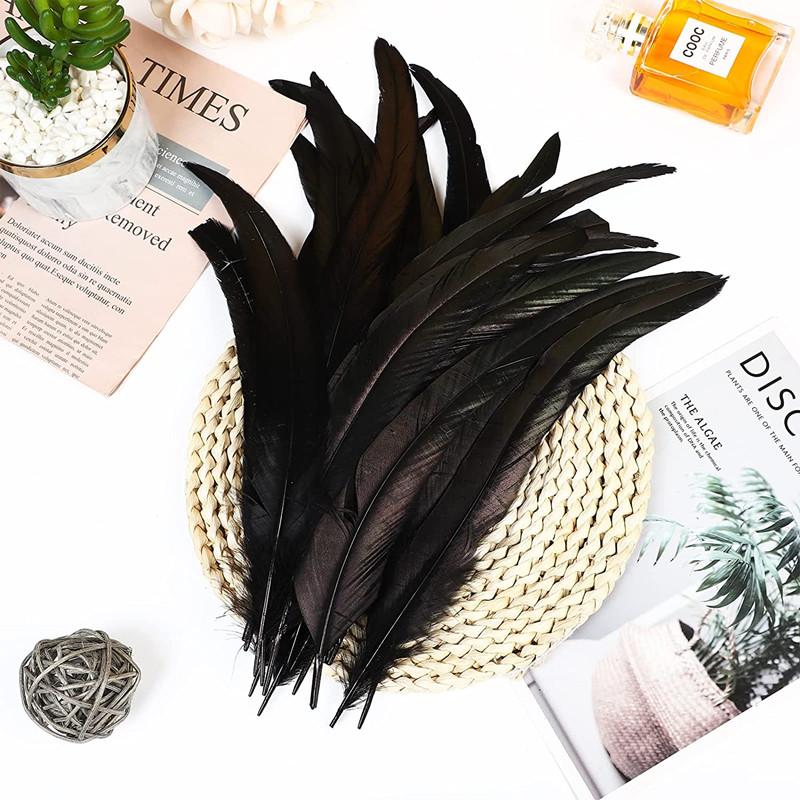 20Pcs Rooster Cock Pheasant Tail Feathers Plumes Diy Headdress Halloween Decoration Wedding Christmas Craft Supplies Accessories