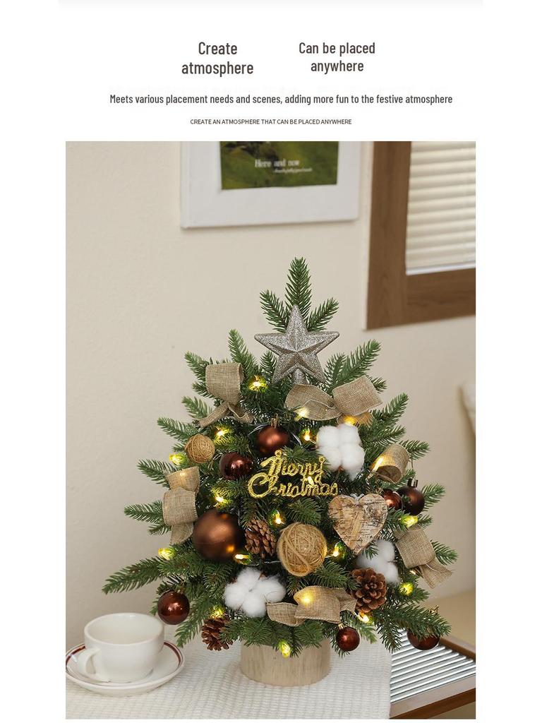 45/60cm Vánoční stromek s ozdobami - Ideální pro domácí, nákupní centrum nebo recepční výzdobu