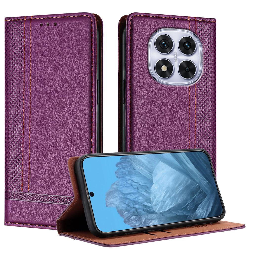 Etui dla Xiaomi Redmi Note 14 Pro 5G Wzór kratki w kształcie litery L Skórzany stojak Pokrowiec na telefon z przegródkami na karty