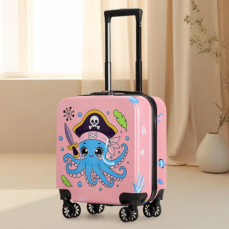 18" Cartoon Unisex Children's Spinner Luggage with Combo Lock & Wheels for Students