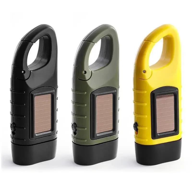 Solar Hand Cranked Flashlight Multifunctional Camping Power Supply Emergency LED Emergency Light Outdoor Lighting