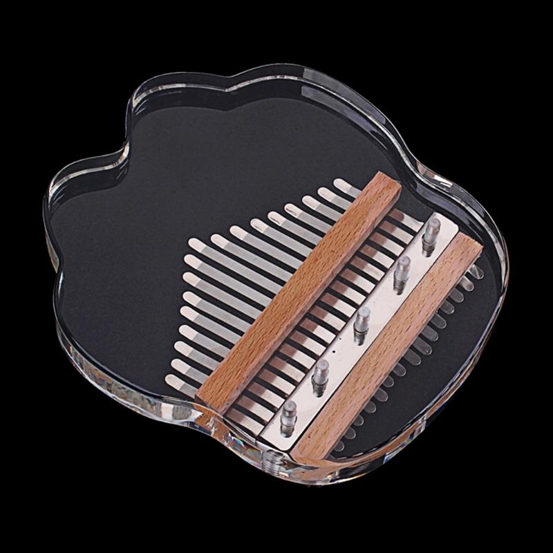 Transparent Kalimba Acrylic Finger Pianos 17 Keys Thumb Piano with Letters and Notes Musical Instrument Gifts for Girls