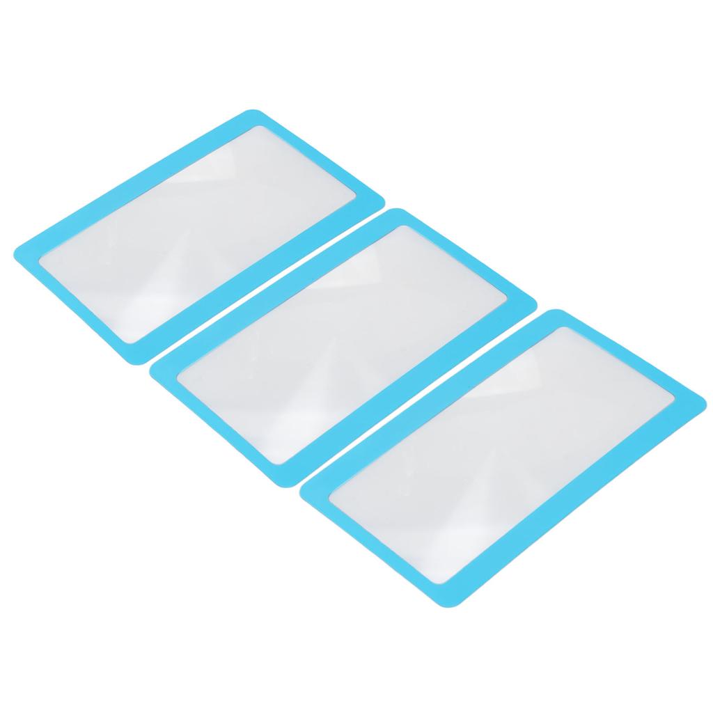20PCS Magnifying Glass Card Portable Clear Lens Blue Frame Credit Card Size Magnifier for Stamp Collectors