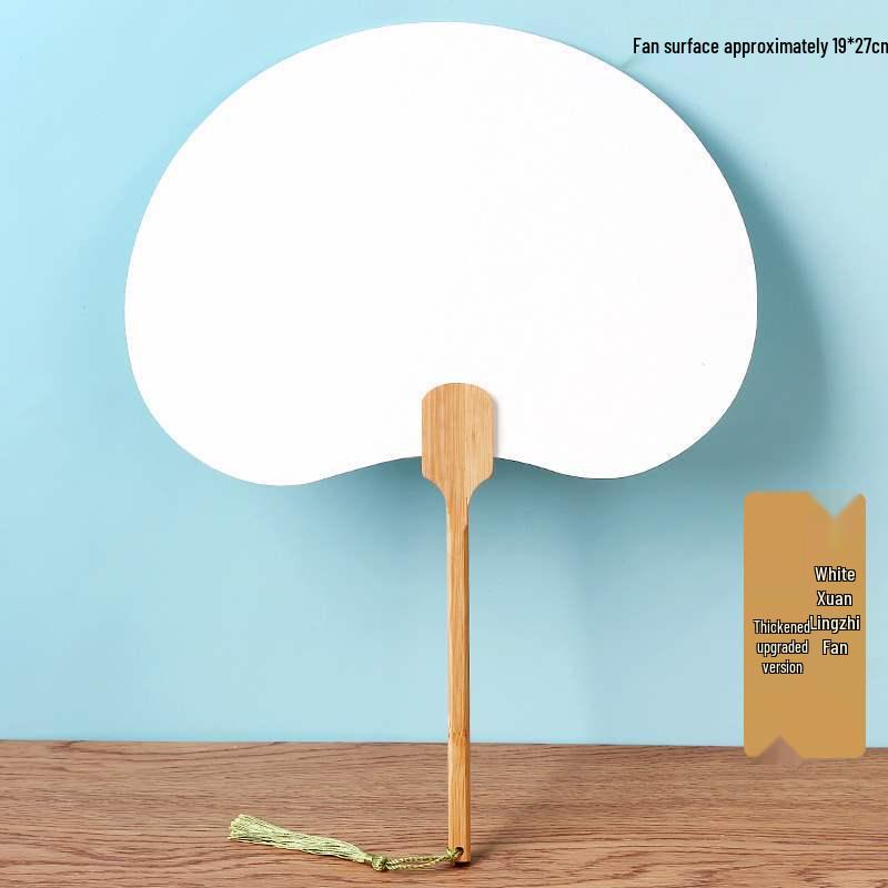 Double-Sided Thickened Xuan Paper Round Fan for Watercolor, Calligraphy, and Handwriting - Ancient Style Intangible Cultural Heritage Palace Fan.