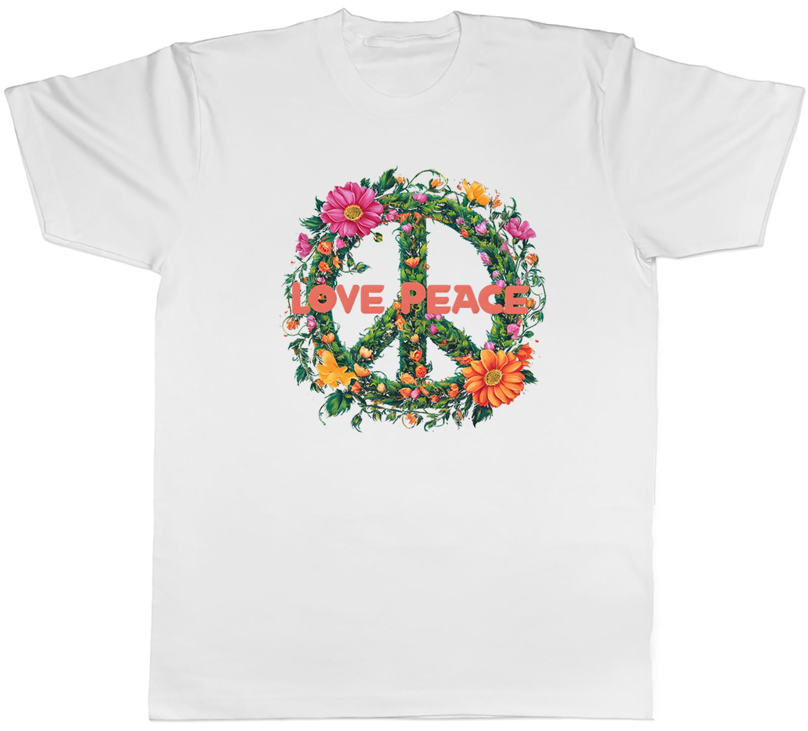 Love Peace Symbol Unisexs TShirt Floral Flower Bloom Vines Tee Gift S