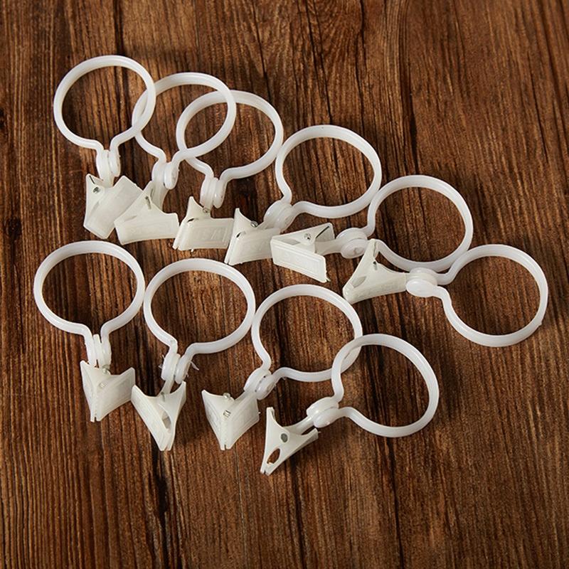 10pcs/set Curtain Clips Simple Window Curtain Rings Removable Clamps for Rods Plastic Drape Clip Portable Retro Drapes Hook