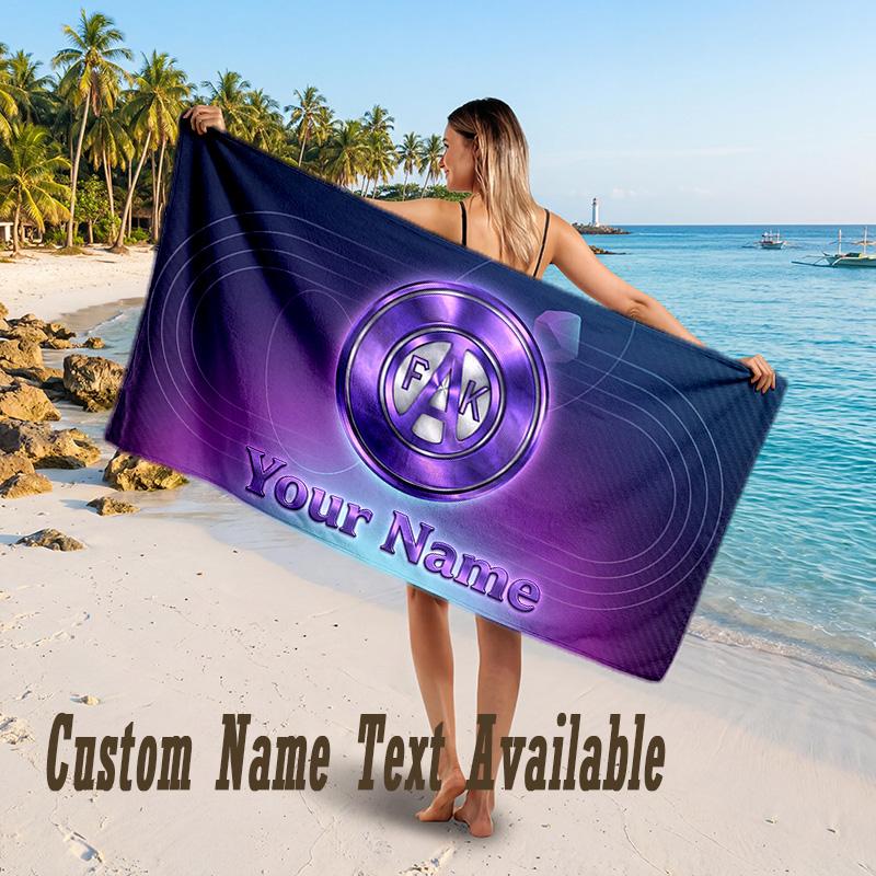 Austria Wien FC Design Beach Towel Custom Text Large Towel for Beach Vacation
