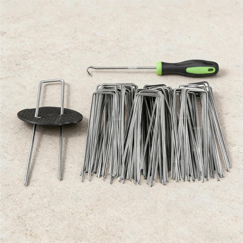 Landscape Stakes U Shape Galvanized Spikes 50 Pieces Anti-Rust Tent Stakes For Outdoor Yard Pathway Farm Patio Driveway Tarp