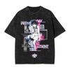 Anime Serial Experiments Lain Graphic Tshirt Washed Oversized T Shirt Mens Womens Clothing Summer Cotton Short Sleeve Tees