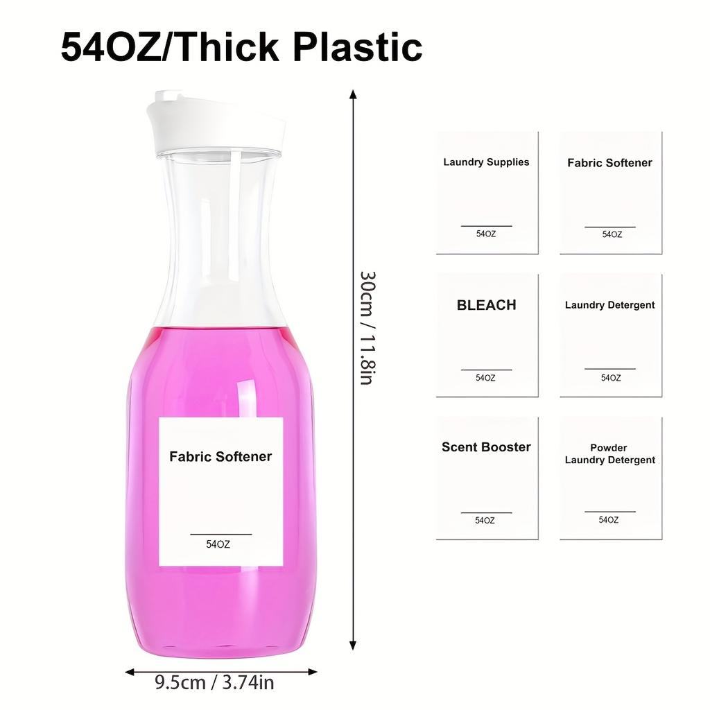 2 Pack 54 OZ Laundry Detergent Dispenser, Laundry Soap Dispenser, Liquid Laundry Detergent Container and Organizer Box, Clear