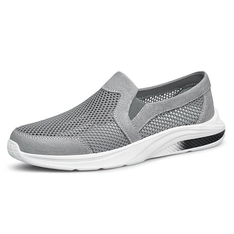 Men s Summer Breathable Slip-on Sports Shoes - Large Size Flyknit Mesh Casual Sneakers EU 41