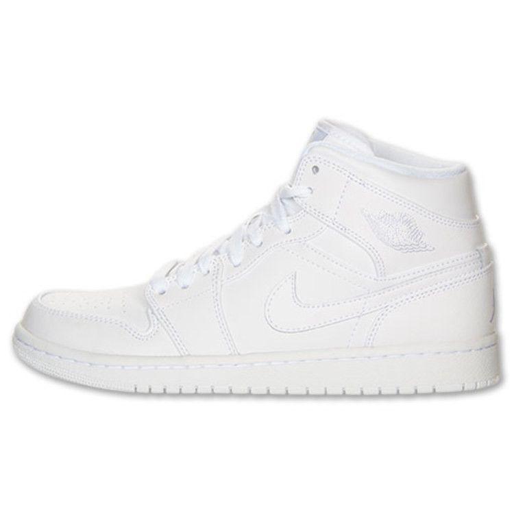 

Jordan Air Jordan 1 Mid top Skateboard Shoes Men s White 554724-100 44.5
