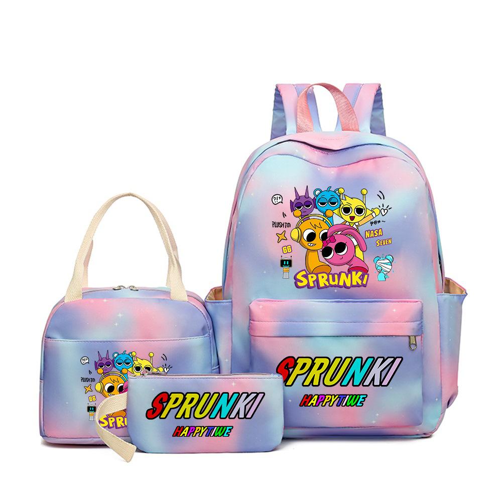 New Rhythm Box Heat Transfer Backpack Sprunki Music Game Primary and Secondary School Children's Schoolbag