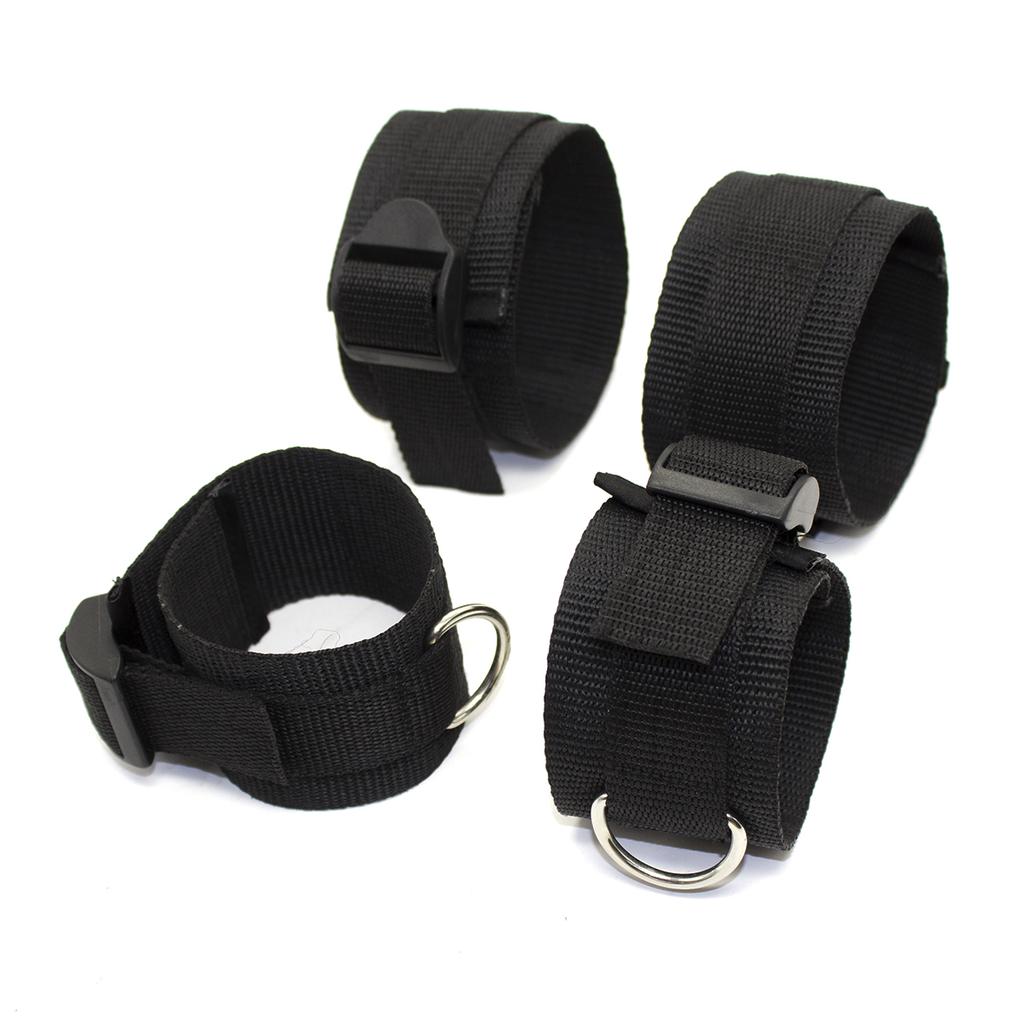 Bedroom Bondage Boutique Adjustable Belt Under Mattress Sex Toys for Couples SM Bed Fetish Restraint,Wrists 4 Ankle Cuffs