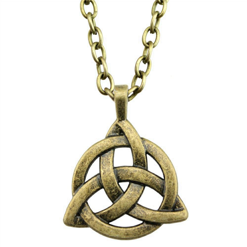 Witch Knot Pendant Necklace Wiccan Celtic Occult Protection Jewelry 45cm or 70cm long chain