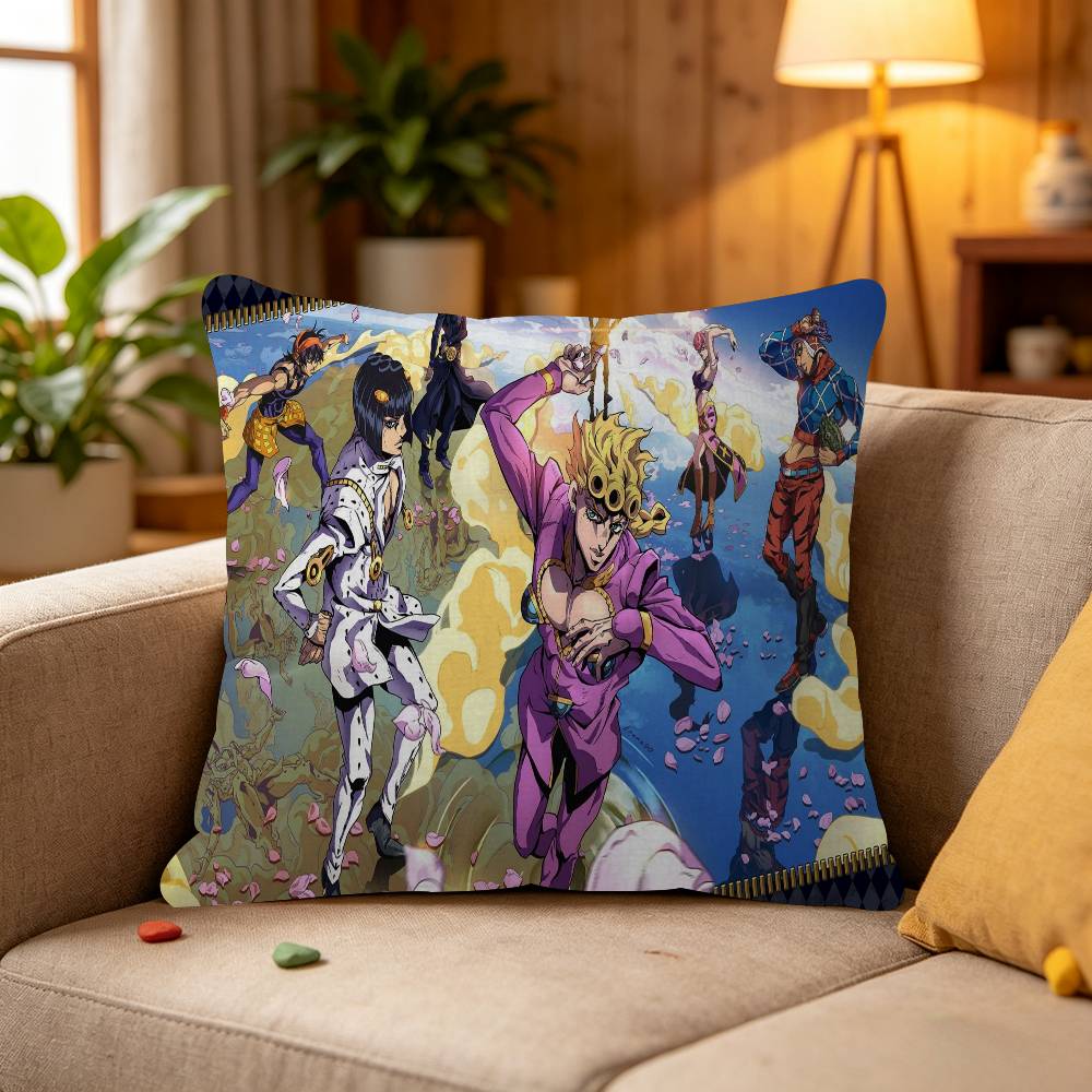 1PC Anime JoJo's Bizarre Adventure Cushion Cover Car Throw Pillow Case For Sofa Car Christmas Gift