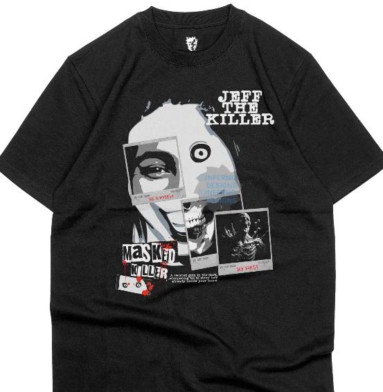 Jeff The Killer Creepy Polaroid Shirt Creepypasta Shirt Y2K Grunge Horror Goth 3XL