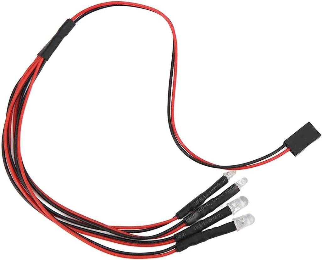 GTIWUNG 4-LED RC Car Lights, RC LED Lights, Headlight and Taillight Set for 110 RC Model Cars and Trucks, 5mm3mm Diameter, Comfortable and Easy to