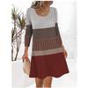 Women Autumn Long Sleeve O-Neck Dress Vintage 3D Floral Printed Elegant Lady's Dress Big Size Casual Loose A-Line Dress