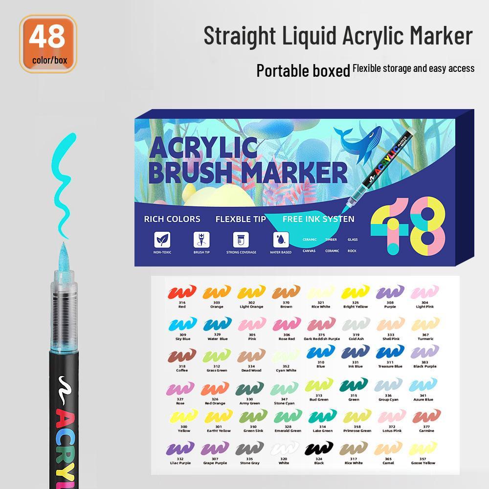 Direkt-Tinten-Acrylmarker Pinselstift mit weicher Spitze, Große Kapazität, Übermalbar, Nicht unter Druck.