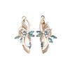 Popular wind hollow flower-shaped ear buckle female bling zircon + tendrils atmosphere niche flower cluster earrings