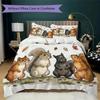 Story Bunny Pattern Bedding uilt Set uilt Cover Pillowcase Home Decoration Birthday Gift (1 * duvet cover + 2 * pillowcase without core)