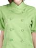 Womens Short Sleeve Chef Coat, Custom Embroidered Culinary Jacket, Knotted Cloth Buttons, Flattering Fit Uniform, Kitchen Gift