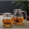 OULOVECO Teapot & Mugs (2 or 4-Piece Set), Heat-Resistant Glass with Strainer, Dishwasher Safe, Stylish, Simple, Nordic Gift, Pitcher, Water Jug,