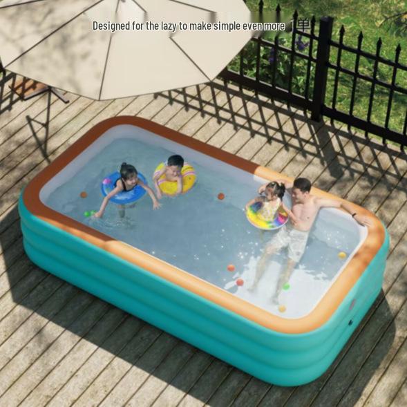PVC Inflatable Children s Swimming Pool - Large Outdoor Family Pool for Babies and Infants 1.2m two-layer