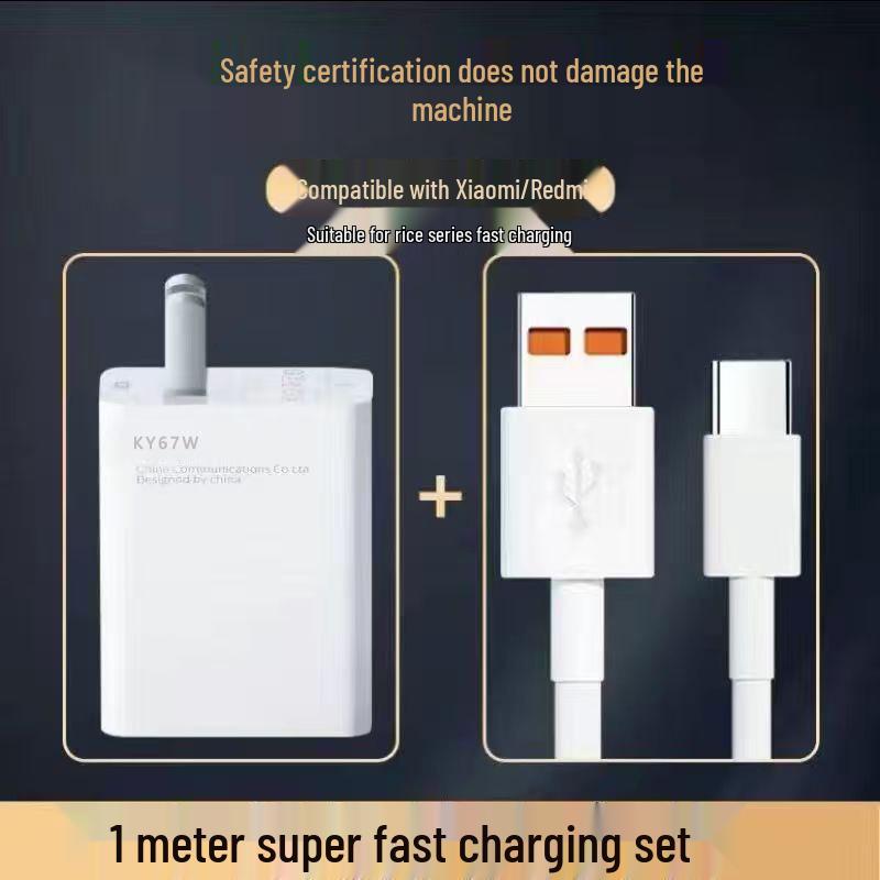 120W Universal Fast Charge 3C Certified USB-A Charger Set with Cable