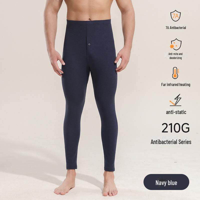 7A Antibacterial Thin Infrared Heating Trousers - Unisex High Waist Warm Threaded Pants for Spring and Autumn