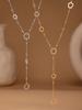 Collier long en acier inoxydable de qualité supérieure Style nez de cochon tendance Pendentif goutte forme Y Collier étanche pour femmes Filles Bijoux