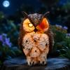 Solar Powered Owl Shaped Outdoor Garden Light Decorative Lawn Statue with LED Illumination for Yard Patio Porch Pathway and Home