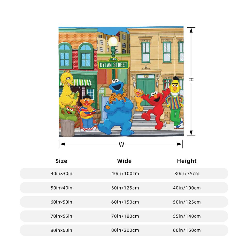 Sesame Street Cartoon Blanket Coral Fleece Plush Spring/Autumn Abby Cadabby Breathable Throw Blankets for Bed Bedroom Rug Piece