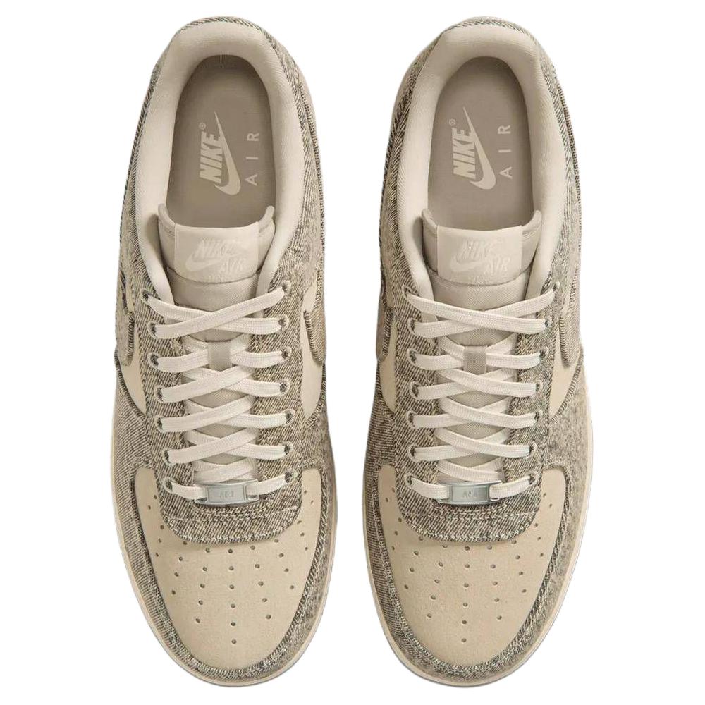 Nike Air Force 1 Low 07 LV8 Denim Desert Khaki Unisex Sneakers Tan Light-Khaki Metallic-Silver IR0951-201