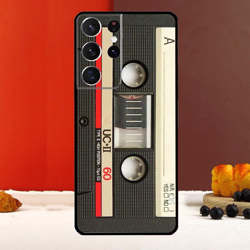 Vintage Cassette Tape Retro Cover For Samsung Galaxy S25 Ultra S22 S23 S24 Plus S20 S21 FE S9 S10 S25 FE Phone Case