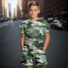 Children's Clothing Suit For Boy 3D Camouflage Print Summer Short Sleeve T-Shirt Set Shorts Boy Clothing