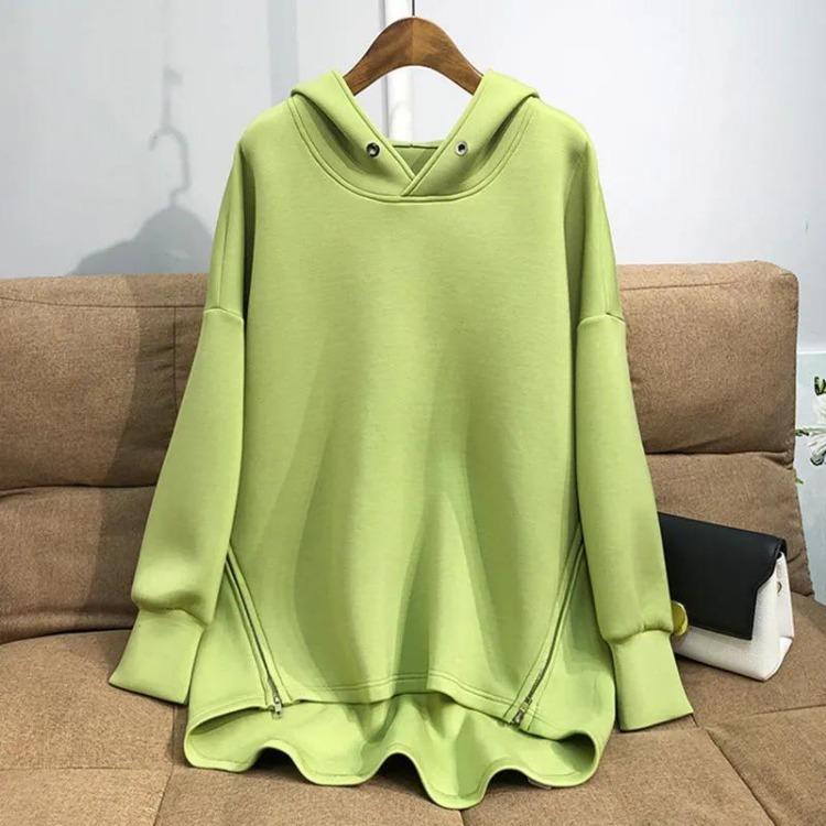 2023 Korean Autumn Women Hooded Zipper Sweatshirt Loose Lightweight Long Sleeve Jacket