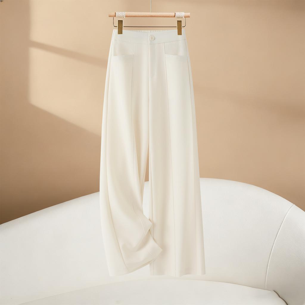Loose and versatile casual straight-leg pants women's 1116 spring and autumn popular high-waisted thin breathable wide-leg pants