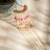 Retro Long Tassel U-Shaped Hairpin Women'S  Chinese Style Hair Accessories Step-Vibrating Hairpin Hanfu Headwear