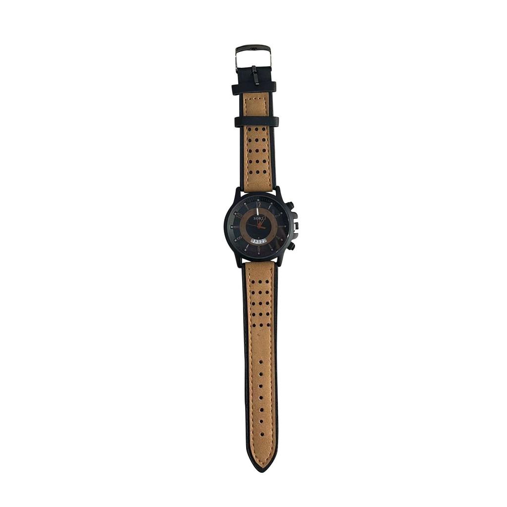 Luxury Fashion Silica Gel Leather Mens Glass Quartz Analog Date Watches