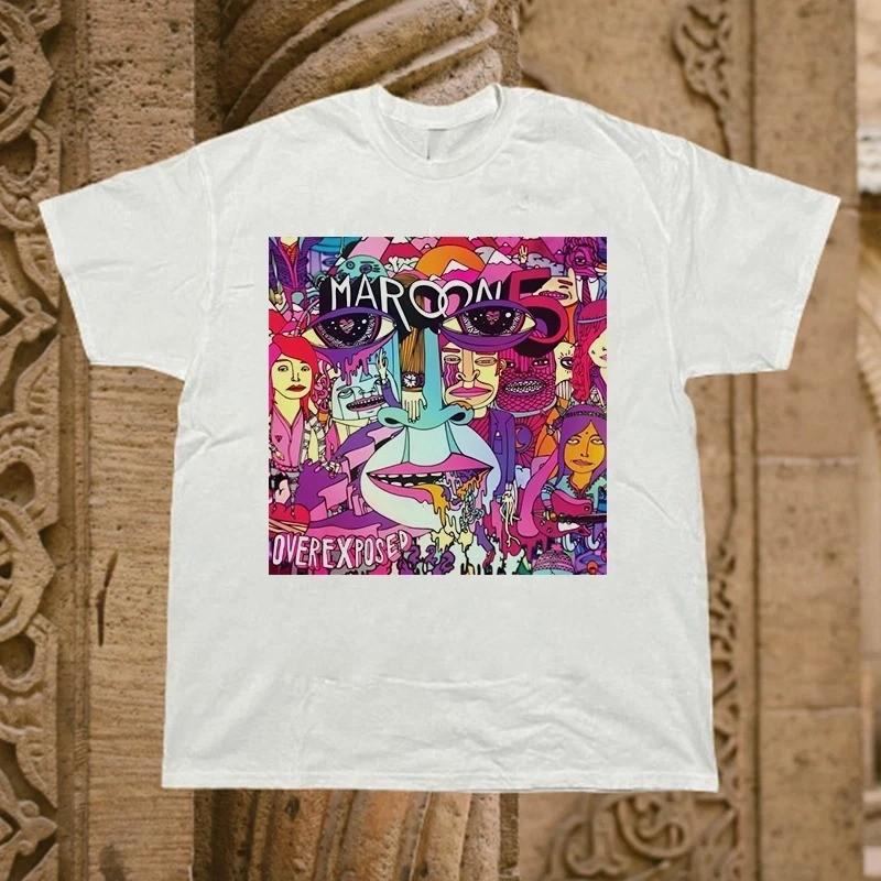 Maroon 5 band Album Overexposed White Cotton T Shirt Full Size S-5XL PP2535 L