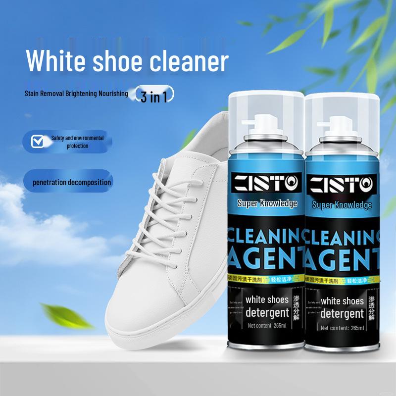 White Shoe Cleaner Foam: No-Wash Stain & Yellowing Remover, Dry Cleaning Mousse with Shoe Polishing Brush