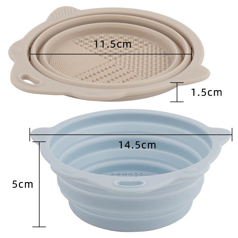 Foldable Silicone Makeup Brush Cleaning Bowl For Beauty Tools