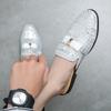 Scarpe in Pelle di Marca di Lusso da Uomo Slip-on Mezzi Mocassini Scarpe Casual da Uomo Suola Morbida Scarpe Comode Scarpe da Discoteca con Diamanti