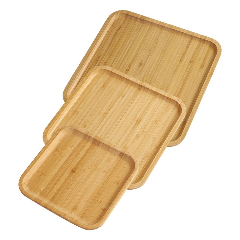 Kitchen Square Bamboo Serving Tray Tableware Tray Long Lasting Durability