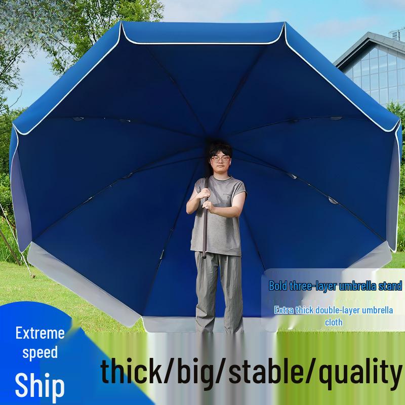 Heavy-Duty Outdoor Sunshade: Oversized Round Umbrella for Courtyard, Beach, or Stall Businesses