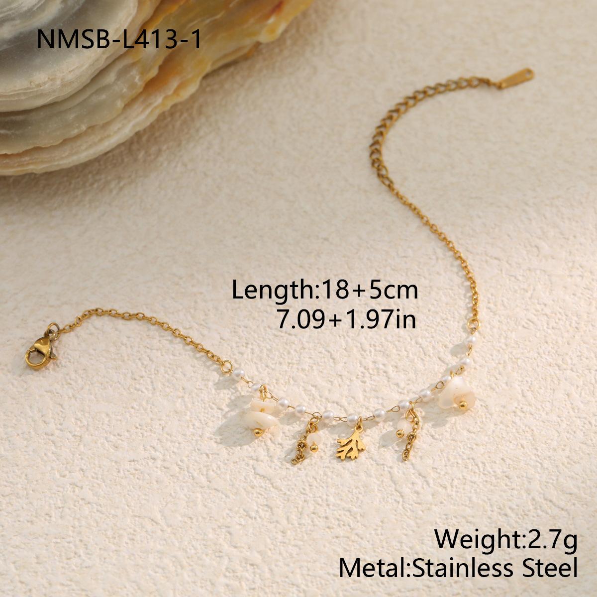 GEMCHIC Women s Ocean Shell Starfish Bracelet Layered Beaded Gold Plated Stainless Steel Jewelry for Beach Vacation